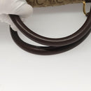 CELINE C Sulky Boston Bag Canvas Brown Gold Auth gh343-7