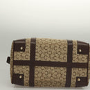CELINE C Sulky Boston Bag Canvas Brown Gold Auth gh343-5