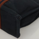 HERMES Fourre Tout PM Hand Bag Canvas Brown Navy Auth gh344-14