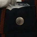 HERMES Fourre Tout PM Hand Bag Canvas Brown Navy Auth gh344-10