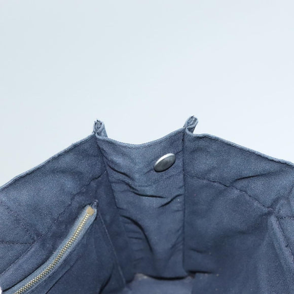 HERMES Fourre Tout PM Hand Bag Canvas Brown Navy Auth gh344