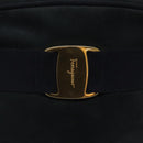 Salvatore Ferragamo Vala Shoulder Bag Suede Navy Gold Auth gh351-18