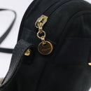Salvatore Ferragamo Vala Shoulder Bag Suede Navy Gold Auth gh351-10