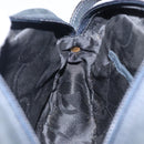 Salvatore Ferragamo Vala Shoulder Bag Suede Navy Gold Auth gh351-20