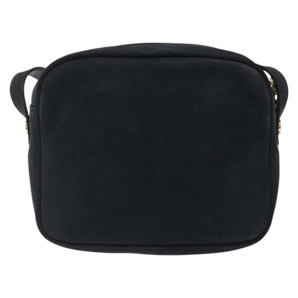 Salvatore Ferragamo Vala Shoulder Bag Suede Navy Gold Auth gh351