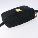 Salvatore Ferragamo Vala Shoulder Bag Suede Navy Gold Auth gh351-6