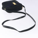 Salvatore Ferragamo Vala Shoulder Bag Suede Navy Gold Auth gh351-7
