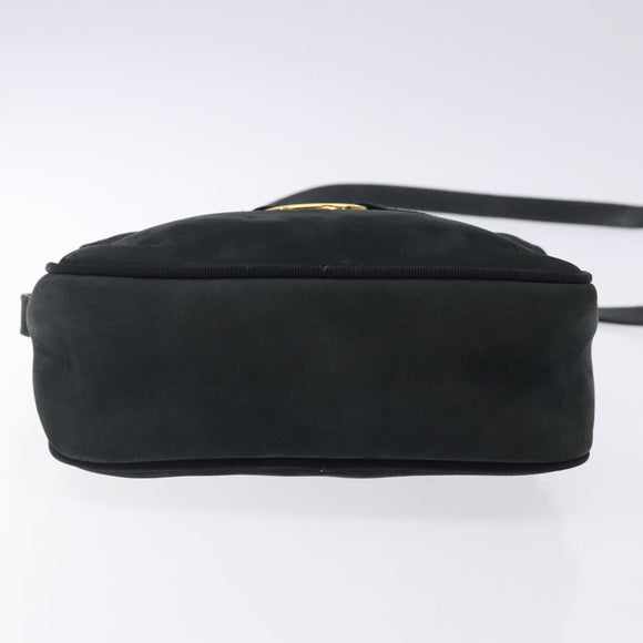 Salvatore Ferragamo Vala Shoulder Bag Suede Navy Gold Auth gh351