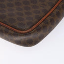 CELINE Macadam Canvas Clutch Bag PVC Leder Braun Gold Auth gh359-15