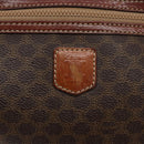 CELINE Macadam Canvas Clutch Bag PVC Leder Braun Gold Auth gh359-17
