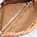 CELINE Macadam Canvas Clutch Bag PVC Leder Braun Gold Auth gh359-10
