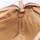 CELINE Macadam Canvas Clutch Bag PVC Leder Braun Gold Auth gh359-20