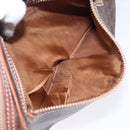 CELINE Macadam Canvas Clutch Bag PVC Leder Braun Gold Auth gh359-11