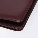 CARTIER Must Line Shoulder Bag Leather Bordeaux Gold Auth gh362-10