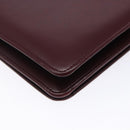 CARTIER Must Line Shoulder Bag Leather Bordeaux Gold Auth gh362-11