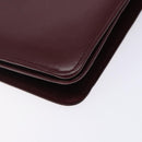 CARTIER Must Line Shoulder Bag Leather Bordeaux Gold Auth gh362-12