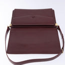 CARTIER Must Line Shoulder Bag Leather Bordeaux Gold Auth gh362-14