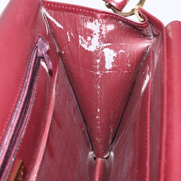CARTIER Must Line Shoulder Bag Leather Bordeaux Gold Auth gh362