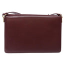 CARTIER Must Line Shoulder Bag Leather Bordeaux Gold Auth gh362-3