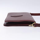 CARTIER Must Line Shoulder Bag Leather Bordeaux Gold Auth gh362-4