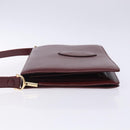 CARTIER Must Line Shoulder Bag Leather Bordeaux Gold Auth gh362-5