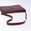 CARTIER Must Line Shoulder Bag Leather Bordeaux Gold Auth gh362-7