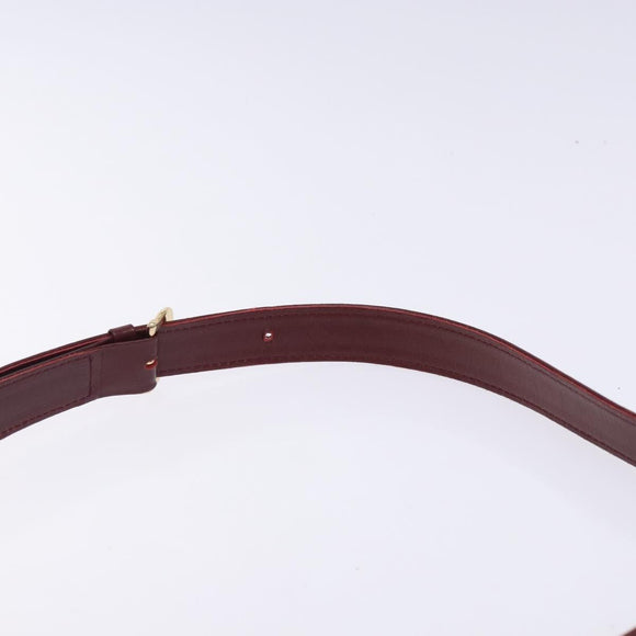 CARTIER Must Line Shoulder Bag Leather Bordeaux Gold Auth gh362