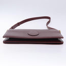 CARTIER Must Line Shoulder Bag Leather Bordeaux Gold Auth gh362-9