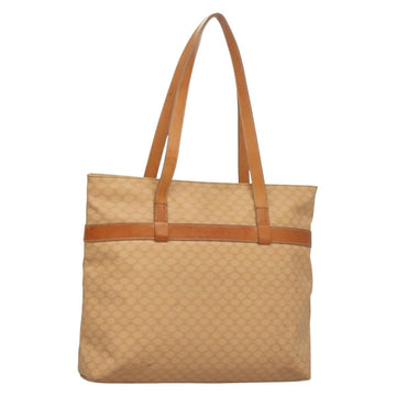 CELINE Macadam Canvas Tote Bag PVC Beige Gold Auth gh363