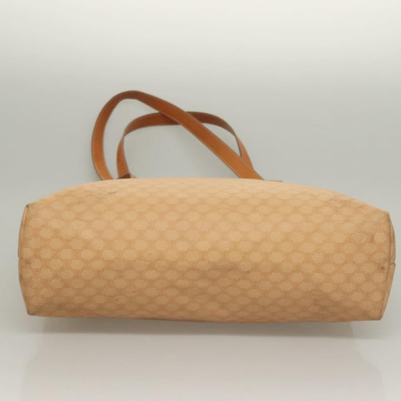 CELINE Macadam Canvas Tote Bag PVC Beige Gold Auth gh363