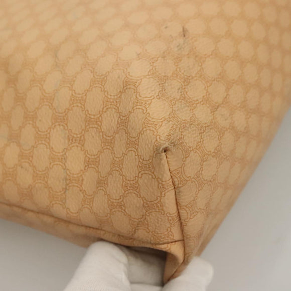 CELINE Macadam Canvas Tote Bag PVC Beige Gold Auth gh363