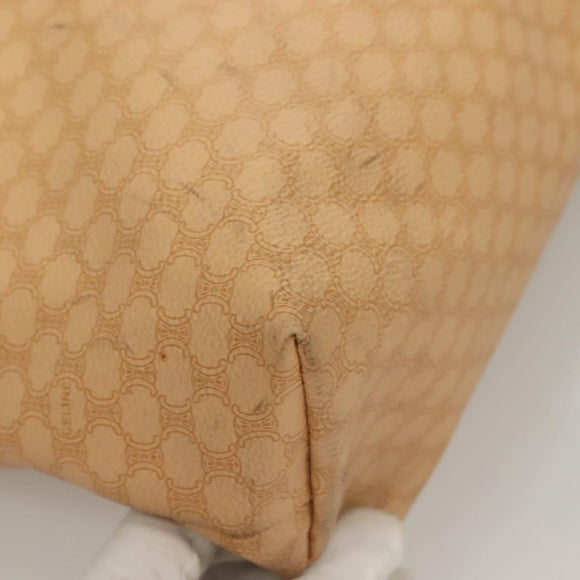 CELINE Macadam Canvas Tote Bag PVC Beige Gold Auth gh363