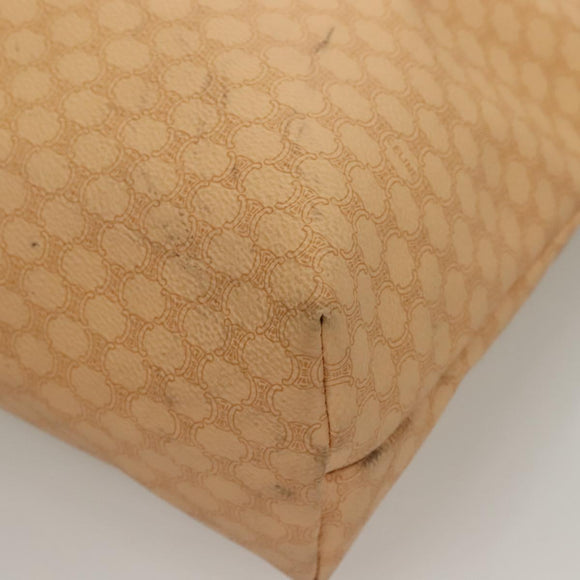 CELINE Macadam Canvas Tote Bag PVC Beige Gold Auth gh363