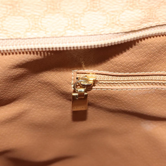 CELINE Macadam Canvas Tote Bag PVC Beige Gold Auth gh363