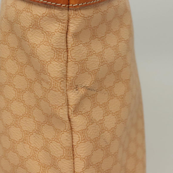 CELINE Macadam Canvas Tote Bag PVC Beige Gold Auth gh363