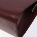 CARTIER Must Line Gamaguchi Shoulder Bag Leather Bordeaux Gold Auth gh379-10