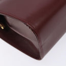CARTIER Must Line Gamaguchi Shoulder Bag Leather Bordeaux Gold Auth gh379-11