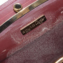 CARTIER Must Line Gamaguchi Shoulder Bag Leather Bordeaux Gold Auth gh379-16
