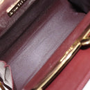 CARTIER Must Line Gamaguchi Shoulder Bag Leather Bordeaux Gold Auth gh379-17