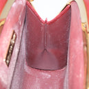 CARTIER Must Line Gamaguchi Shoulder Bag Leather Bordeaux Gold Auth gh379-18