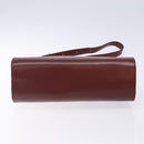 CARTIER Must Line Gamaguchi Shoulder Bag Leather Bordeaux Gold Auth gh379-9