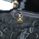 Salvatore Ferragamo Vala Tote Bag Nylon Black Gold Auth gh381-19