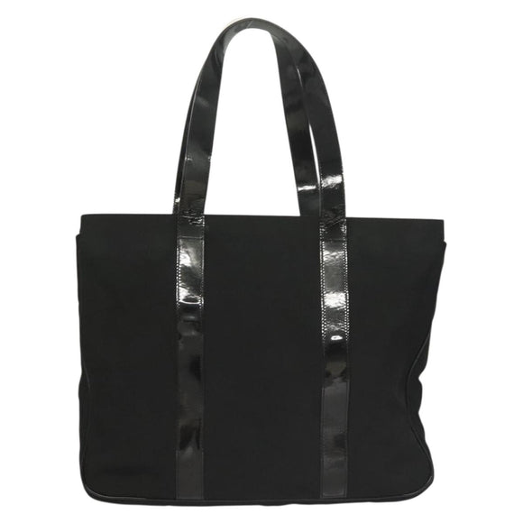 Salvatore Ferragamo Vala Tote Bag Nylon Black Gold Auth gh381
