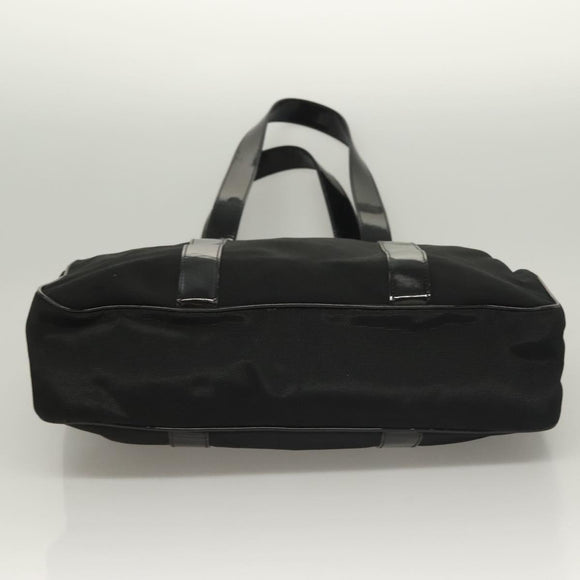 Salvatore Ferragamo Vala Tote Bag Nylon Black Gold Auth gh381