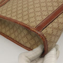 CELINE Macadam Canvas Tote Bag Beige Gold Auth gh382-14