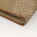 CELINE Macadam Canvas Tote Bag Beige Gold Auth gh382-15