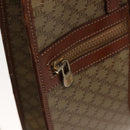 CELINE Macadam Canvas Tote Bag Beige Gold Auth gh382-18