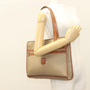 CELINE Macadam Canvas Tote Bag Beige Gold Auth gh382-24
