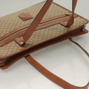 CELINE Macadam Canvas Tote Bag Beige Gold Auth gh382-6