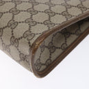 GUCCI GG Supreme Clutch Bag PVC Beige Gold 111 01 037 Auth gh387-15